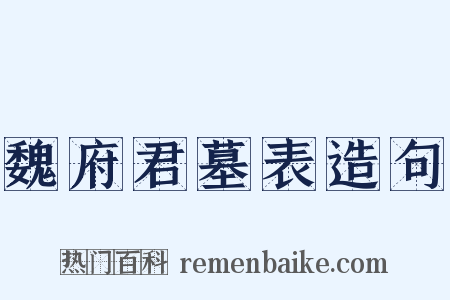 魏府君墓表造句是什么意思的图片